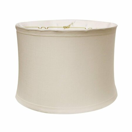 HOMEROOTS 15 in. Snow Drum Trimmed Linen Lampshade 469539